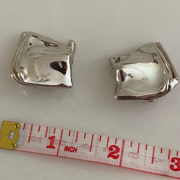 Vintage Silver Electroform Clip-on Earrings - Picture 5 of 7